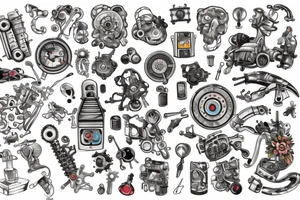 Mechanical with 90s catoon tattoo idea