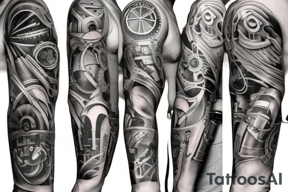 Mechanical sleeve tattoo idea