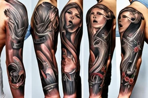 Mechanical sleeve tattoo idea