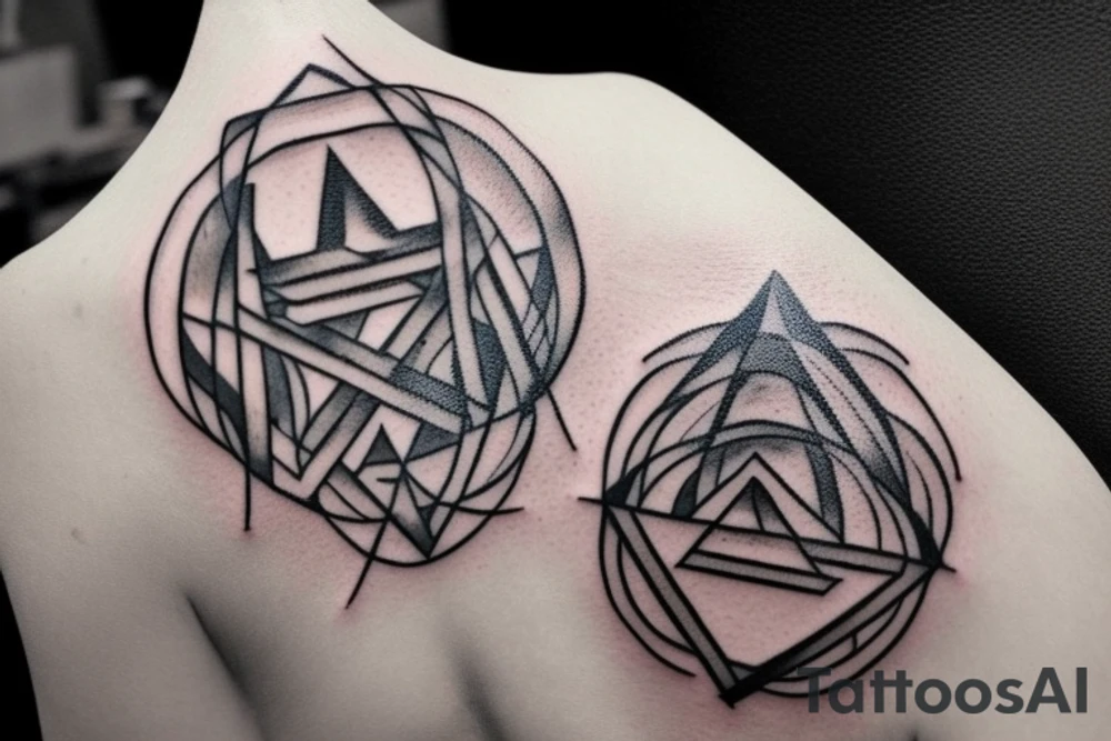 I need a tattoo with mountains to cover up an existing ohm symbol tattoo idea