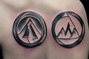 I need a tattoo with mountains to cover up an existing ohm symbol tattoo idea