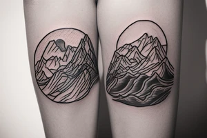 I need a tattoo with mountains to cover up an existing ohm symbol tattoo idea