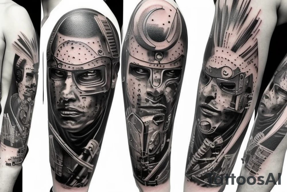 Cyberpunk samurai tattoo idea