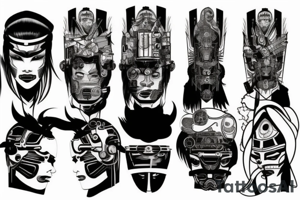 Cyberpunk samurai tattoo idea