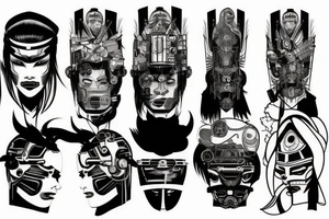 Cyberpunk samurai tattoo idea