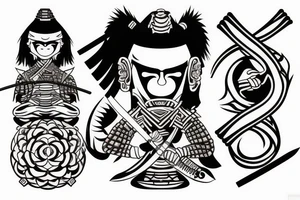 samurai warrior meditating with a sword tattoo idea