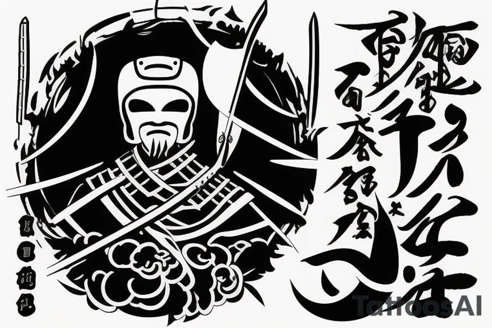 samurai warrior meditating with a sword tattoo idea