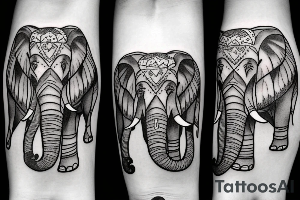 two elephants with bavarian pants tattoo idea