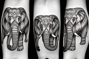 two elephants with bavarian pants tattoo idea