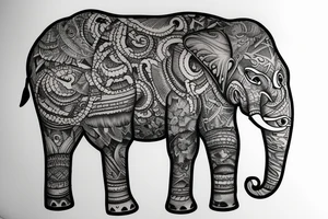 elephant in bavarian pants tattoo idea