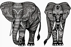 elephant in bavarian pants tattoo idea