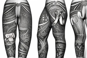 elephant in bavarian pants tattoo idea