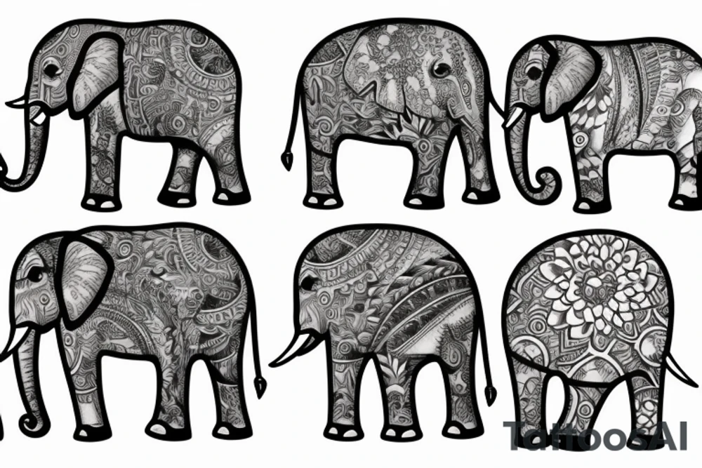 elephant in bavarian pants tattoo idea