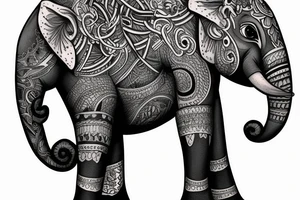 elephant in bavarian leather pants tattoo idea