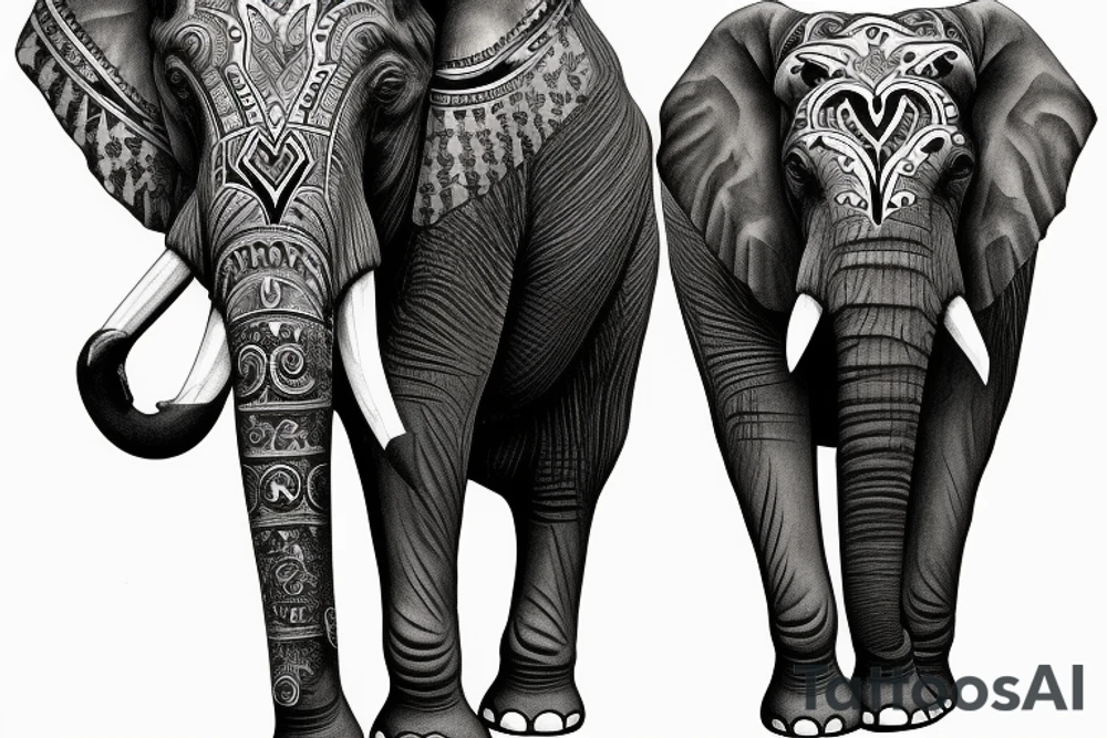 elephant in leather pants tattoo idea