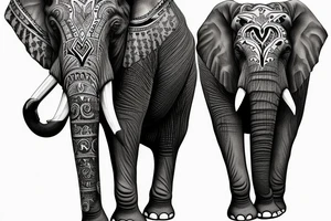 elephant in leather pants tattoo idea