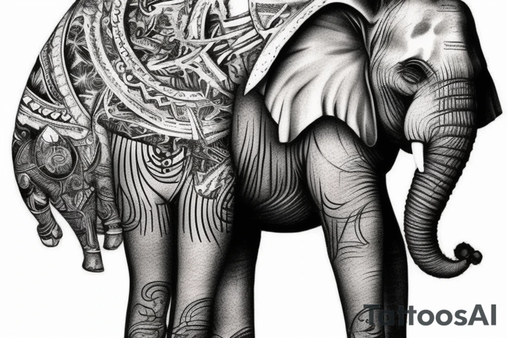 elephant in leather pants tattoo idea