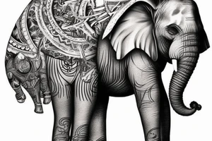 elephant in leather pants tattoo idea