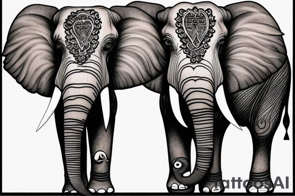 elephant drinks cola tattoo idea