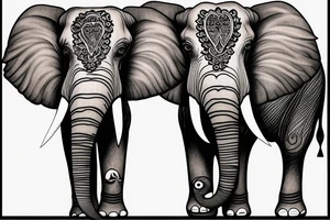 elephant drinks cola tattoo idea