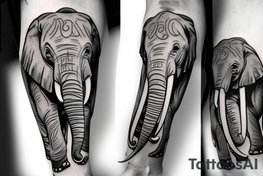 elephant with suspenders tattoo idea