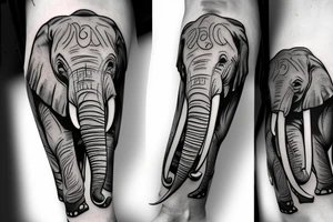 elephant with suspenders tattoo idea