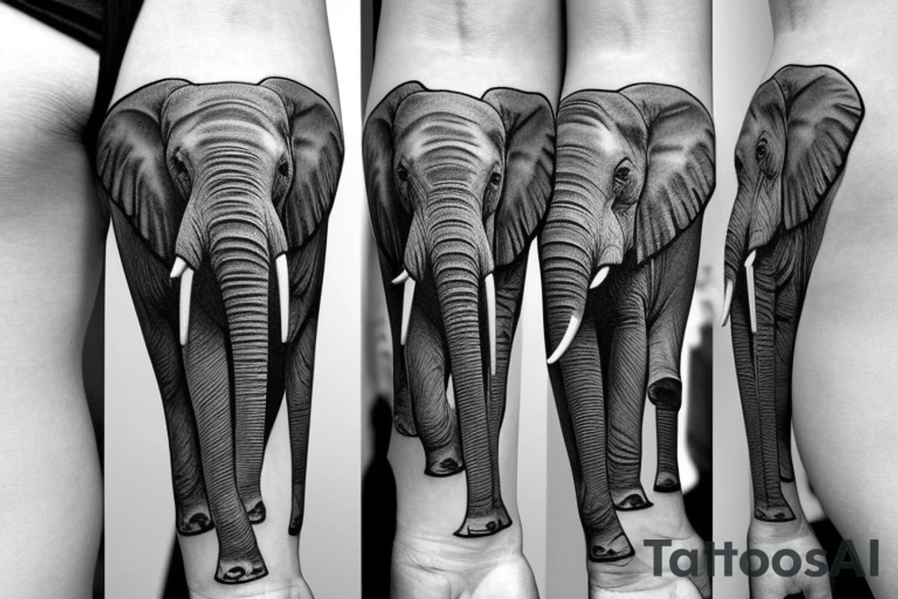 elephant with suspenders tattoo idea