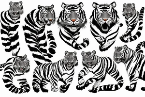 Tiger coming towards you with poppy flowers and larkspur flowers,.make the tiger look like it's moving show tigers full body tattoo idea