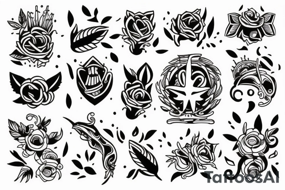 little tattoos in old school style tattoo idea