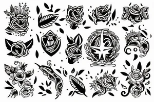 little tattoos in old school style tattoo idea