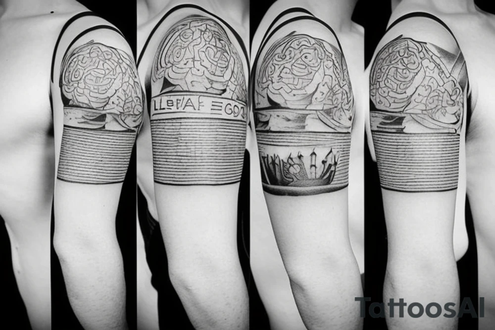 little tattoos in old school style on a marine theme tattoo idea