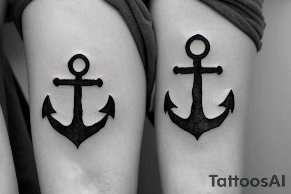 little tattoos of anchor in old school style tattoo idea