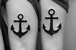 little tattoos of anchor in old school style tattoo idea