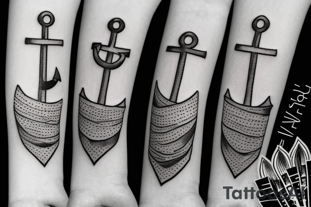 little tattoos of anchor in old school style tattoo idea