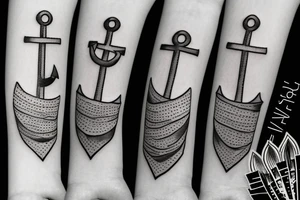 little tattoos of anchor in old school style tattoo idea