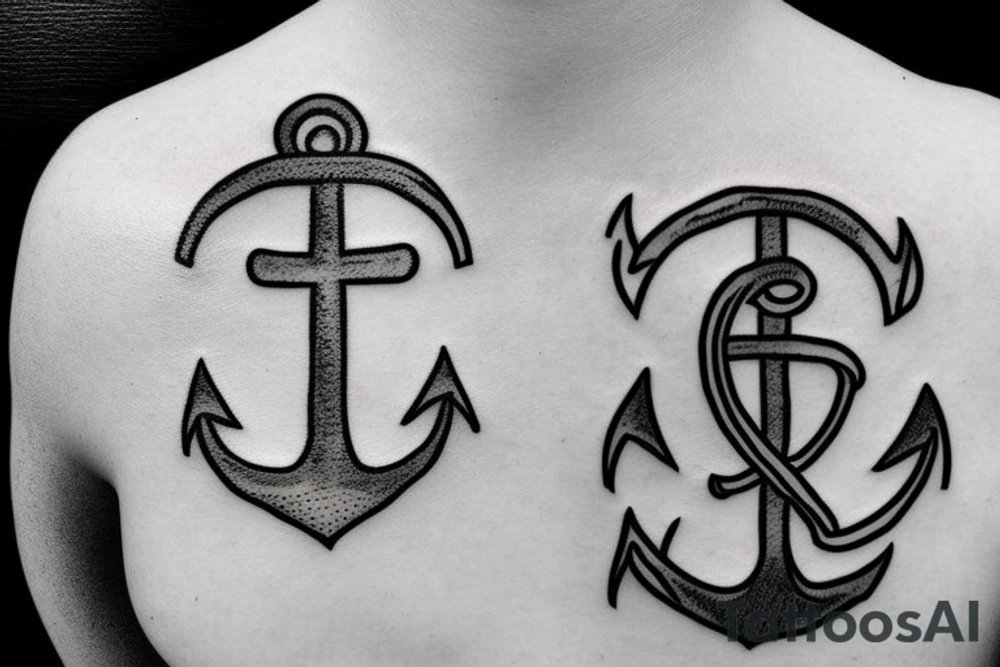little tattoos of anchor in old school style tattoo idea