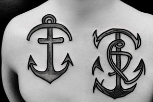 little tattoos of anchor in old school style tattoo idea