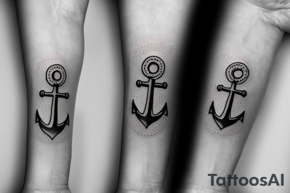 little tattoos of anchor in old school style tattoo idea