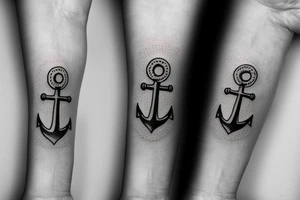 little tattoos of anchor in old school style tattoo idea