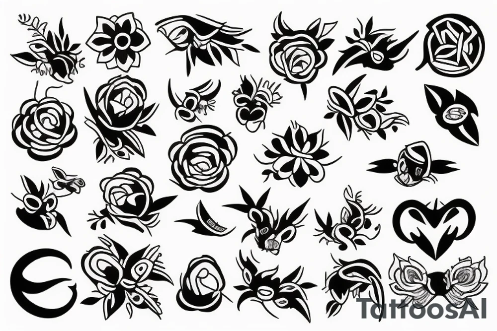 little tattoos of katata in old school style tattoo idea