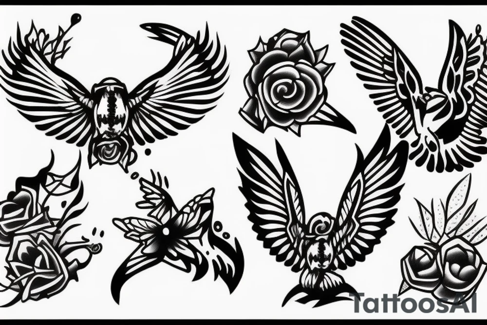 little tattoos of hummer in old school style tattoo idea