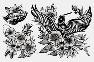 little tattoos of hummer in old school style tattoo idea