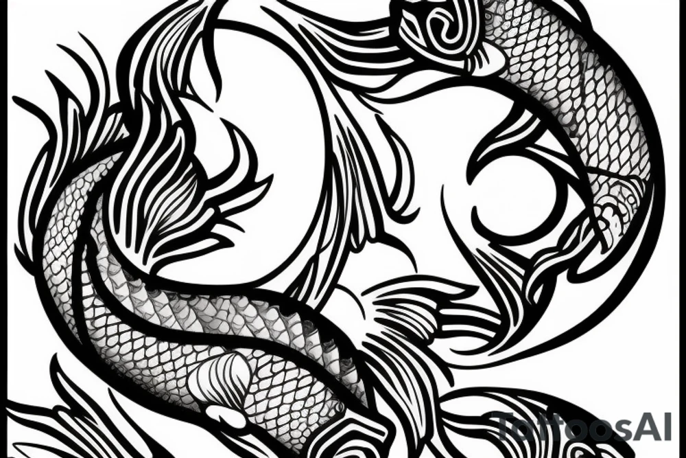 Yin and yang koi fish tattoo idea