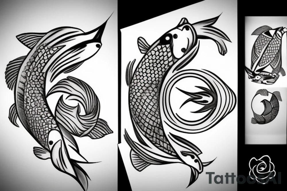 Yin and yang koi fish tattoo idea