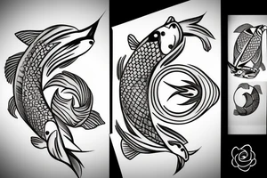 Yin and yang koi fish tattoo idea
