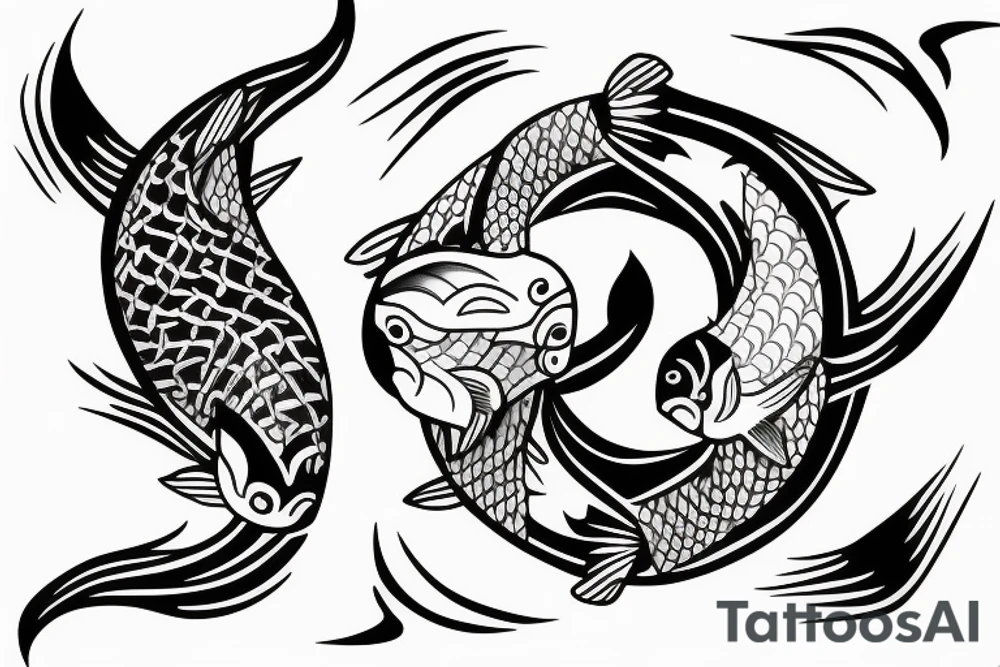 Yin and yang koi fish tattoo idea