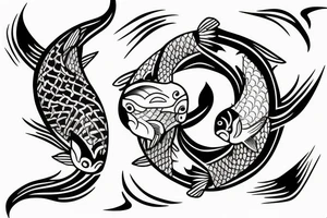Yin and yang koi fish tattoo idea