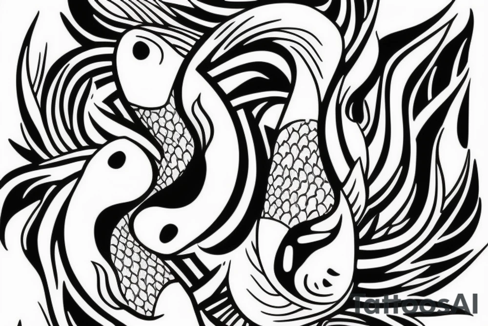 Yin and yang koi fish tattoo idea