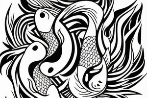 Yin and yang koi fish tattoo idea