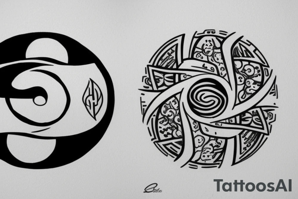 Yin and yang tattoo idea